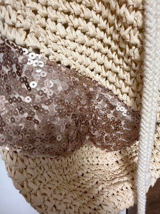 Bolso rafia Women'secret con lentejuelas
