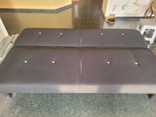 Sofá Cama Negro Tela
