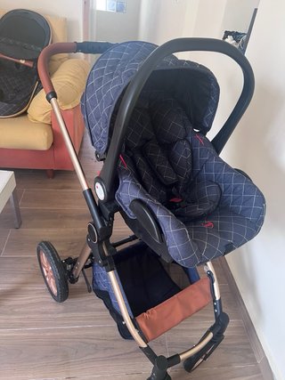 Cochecito Bebé 3 en 1 Azul Marino