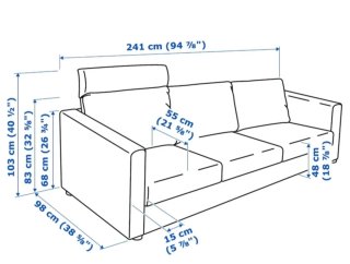 Sofá Ikea vimle 3 plazas gris