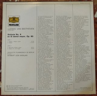 Vinilo Beethoven Sinfonía No. 4 Karajan