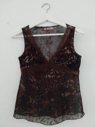 Blusa Hache Transparente Estampada (solo efectivo)