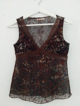Blusa Hache Transparente Estampada (solo efectivo)