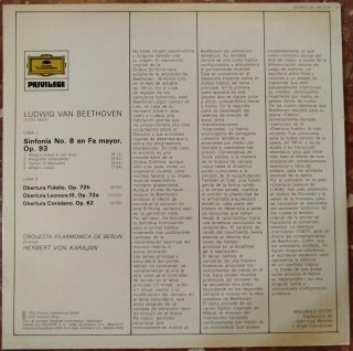 Vinilo Beethoven Sinfonía No. 8 - Karajan