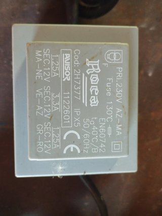 Transformador Roca 230V a 12V