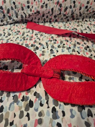 Cinturón de tela rojo con nudo 1,93cm Poco uso