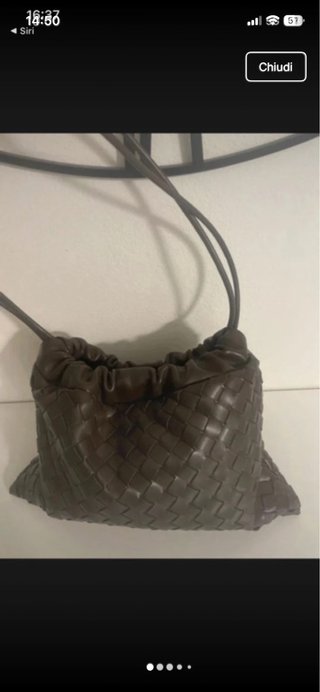 Borsa in ecopelle intrecciata marrone