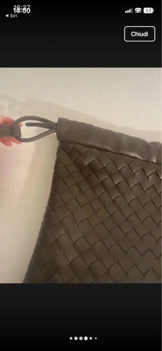 Borsa in ecopelle intrecciata marrone