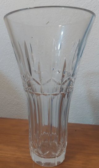 Jarrón cristal tallado vintage grande