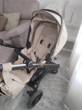Carrito de bebé 3 piezas beige