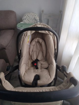 Carrito de bebé 3 piezas beige