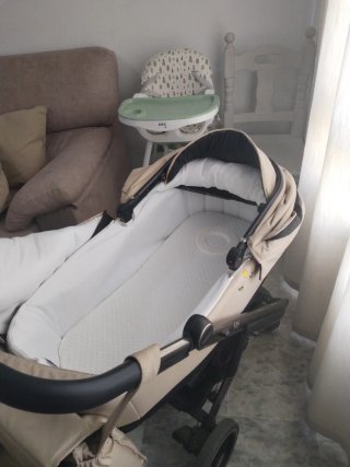 Carrito de bebé 3 piezas beige