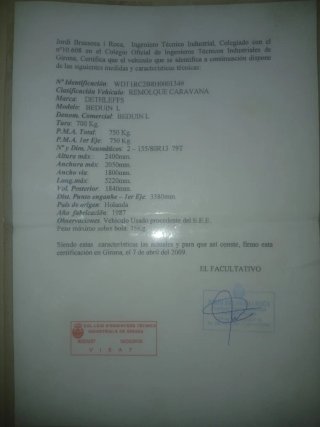 Caravana menos 750 kg