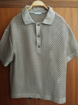 Camiseta Zara Beige de Malla