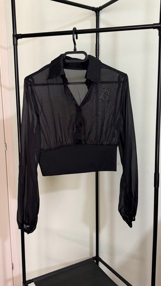 Top trasparente nero