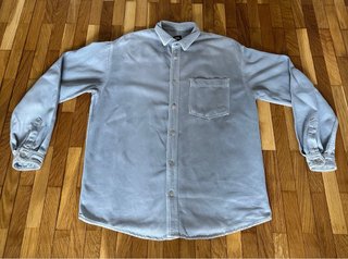 Camisa Zara Hombre Gris M relaxed fit