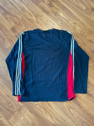 Adidas Long Sleeve Vintage Black Red 3 Stripes Y2K