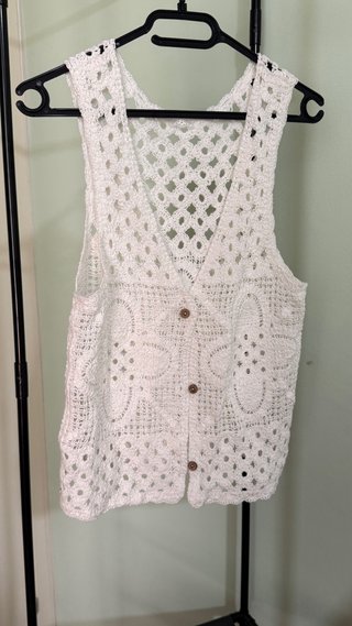 Gilet uncinetto bianco