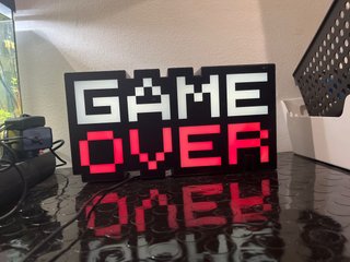 Letrero LED GAME OVER Pixel Art