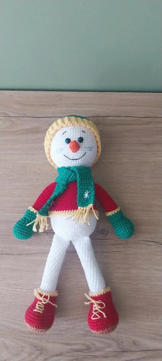 Pupazzo di Neve Amigurumi Fatto a Mano