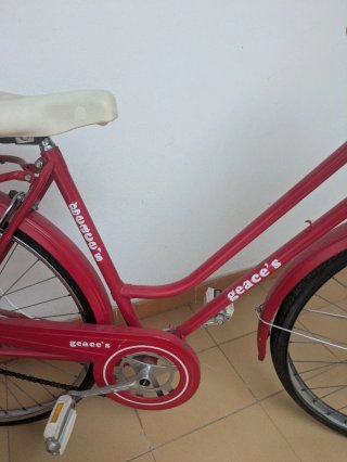 Bicicleta paseo vintage 26 Geace's roja con cesta