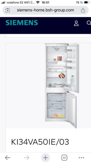 Frigorífico Siemens KI34VA50IE/03 integrable