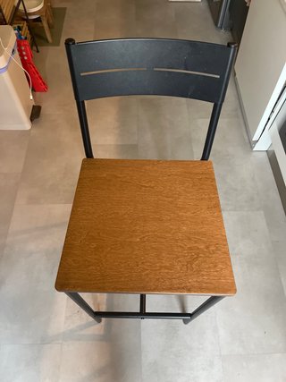 2x Taburetes de cocina madera y metal