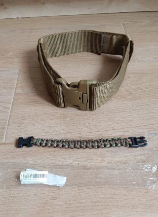 Cinturón Táctico y Pulsera trenzada ejército