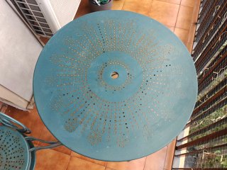 Mesa Vintage Hierro Ø95cm Desmontable 3 Sillas