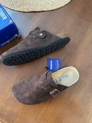 Zuecos Birkenstock Ante Marrón Chocolate Nuevos