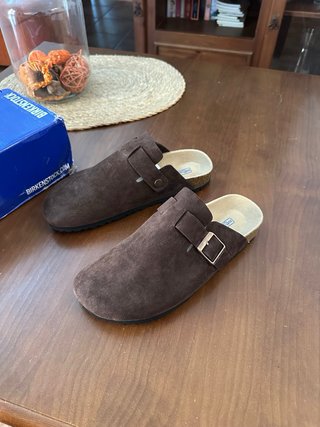 Zuecos Birkenstock Ante Marrón Chocolate Nuevos