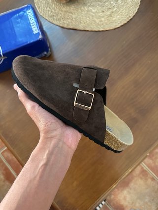 Zuecos Birkenstock Ante Marrón Chocolate Nuevos
