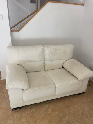 Sofá polipiel blanco