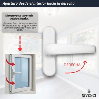 Manilla Cremona Ventana Aluminio Derecha Blanca