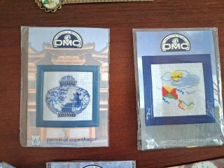 Set 5 Quadretti Punto Croce DMC