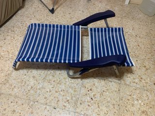 Silla Playa Convertible Hamaca Rayas Azul