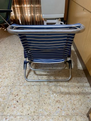 Silla Playa Convertible Hamaca Rayas Azul
