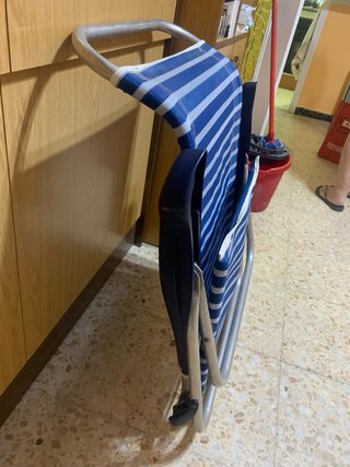Silla Playa Convertible Hamaca Rayas Azul