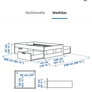 Estructura de cama con cajones (BRIMNES)
