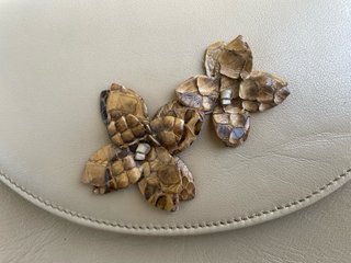 Bolso Piel Vintage Flores Piel Serpiente