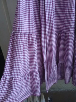 Falda cuadros vichy acampanada morada