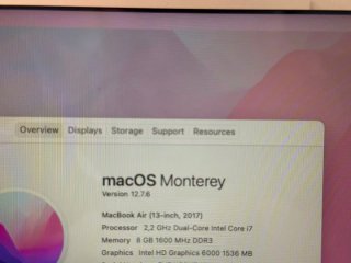 MacBook Air 2017 i7/8/256
