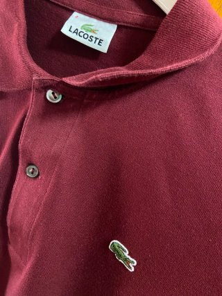 Polo Lacoste manga larga granate Talla S