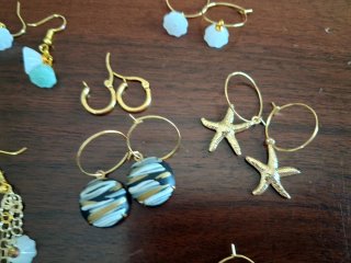 Set 7 paia orecchini oro e turchese