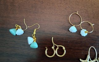 Set 7 paia orecchini oro e turchese
