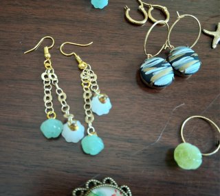 Set 7 paia orecchini oro e turchese
