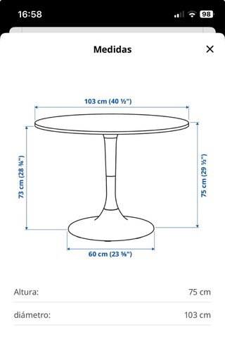 Mesa redonda DOCKSTA Ikea