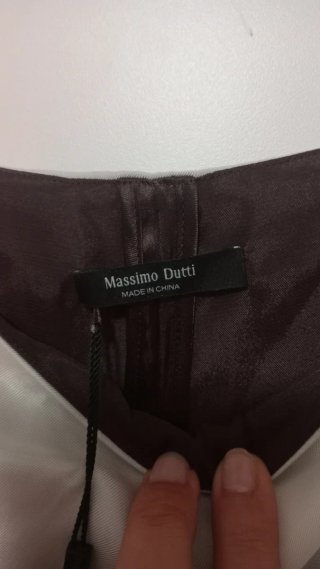Vestido Massimo Dutti M Marrón y Blanco