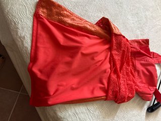 Tubino in pizzo arancione/rosso