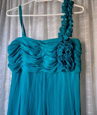 Vestido elegante verde turquesa